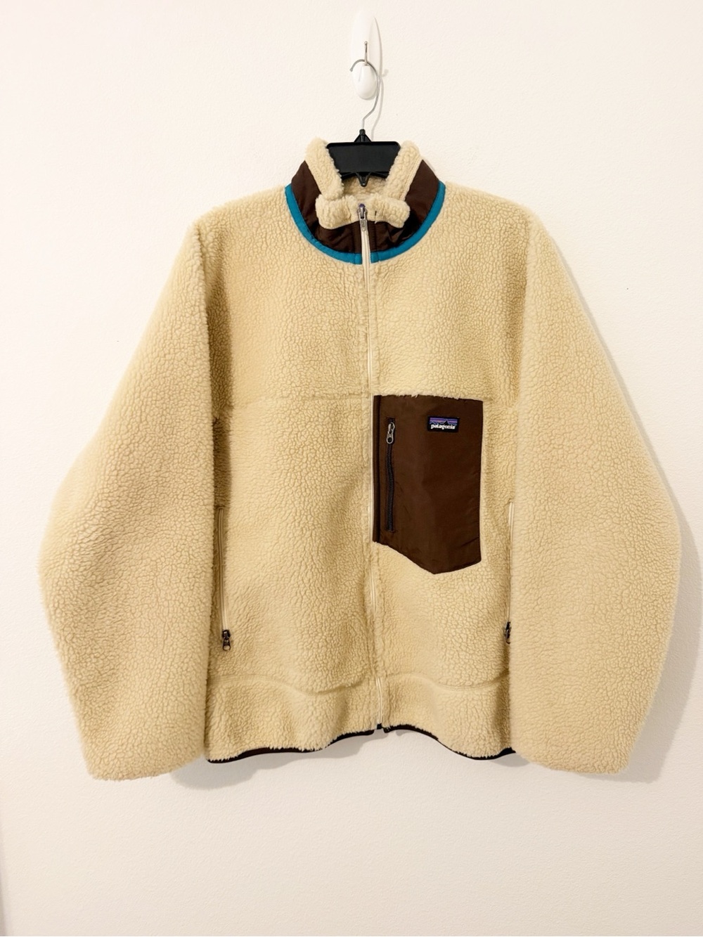 Patagonia Retro X Jacket Deep Pile Fleece Mens Tan Size Large L *